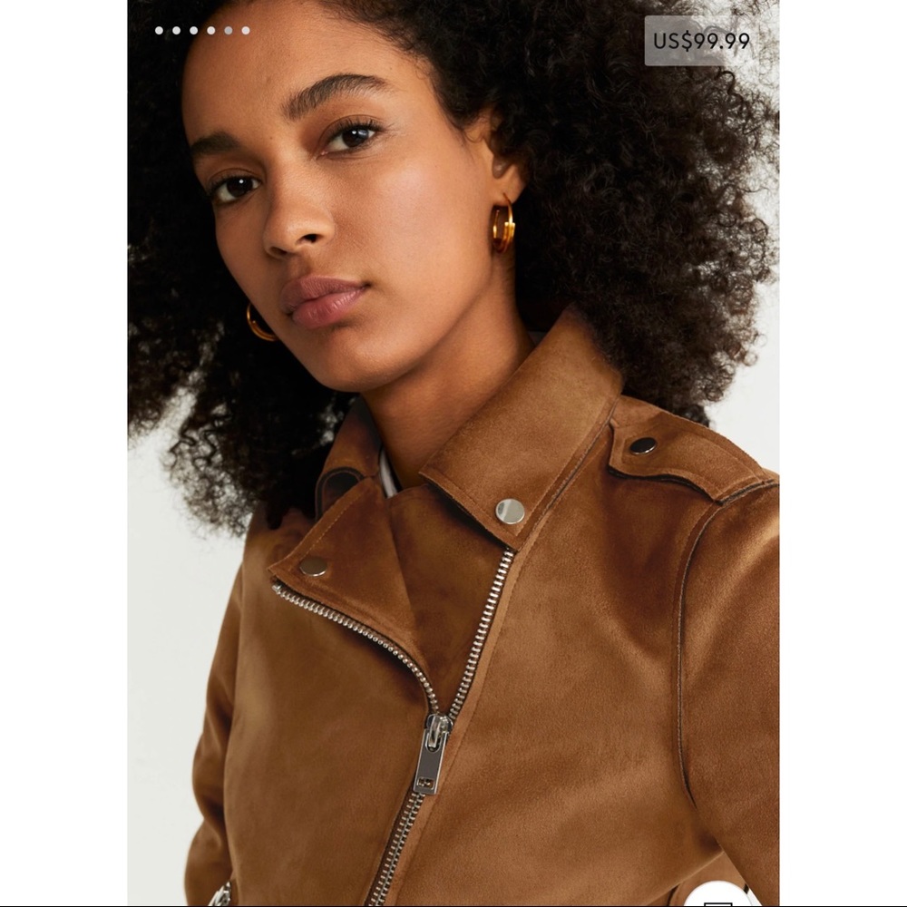 Mango Suede Biker Jacket - image 4